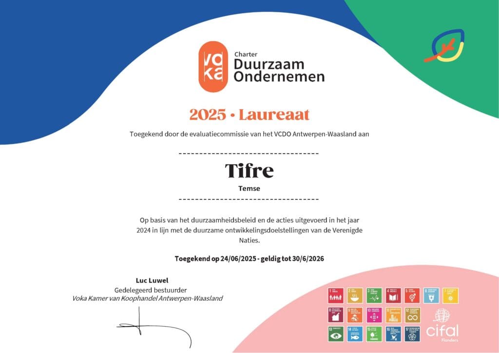 Certificaat duurzaam ondernemen van Voka